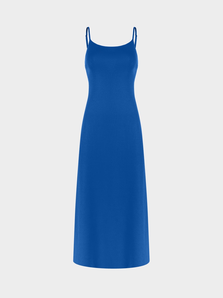 Трикотажное платье на бретелях