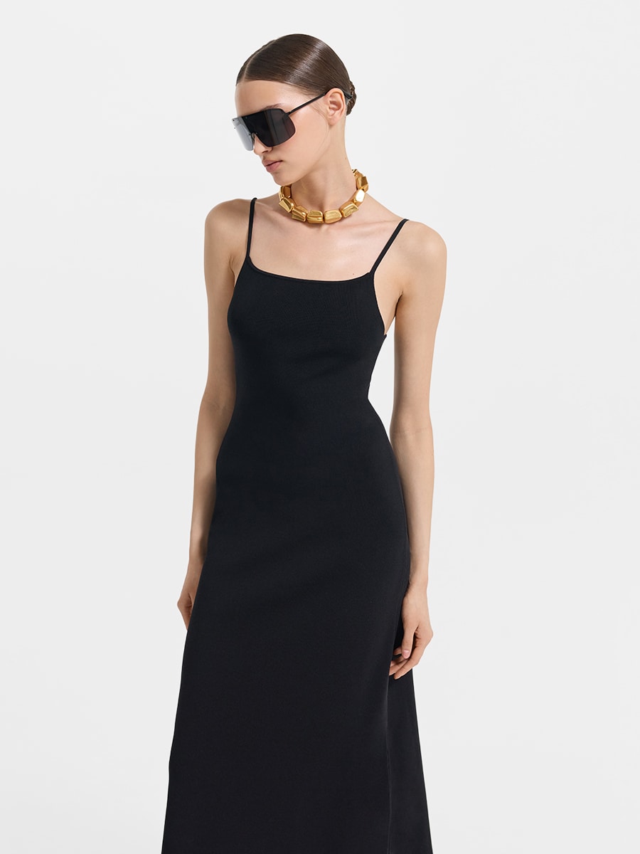 Трикотажное платье миди на бретелях 6254310528-50
