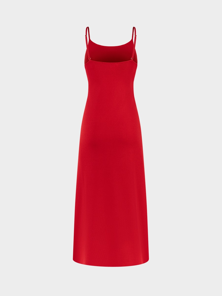 Трикотажное платье на бретелях