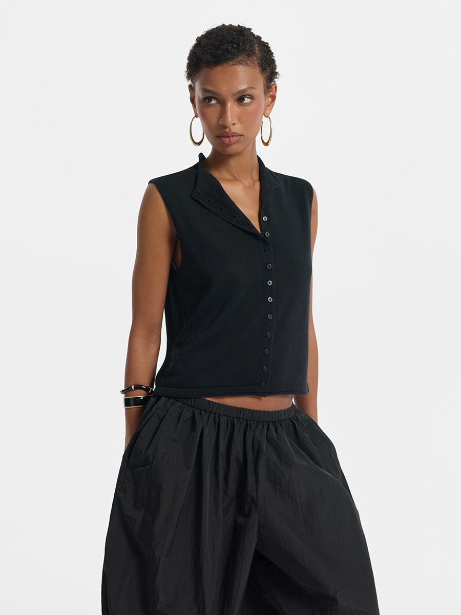 Трикотажный жилет со льном и лиоцеллом 6254317602-50