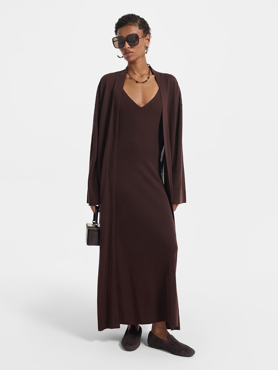 Трикотажное платье со льном 