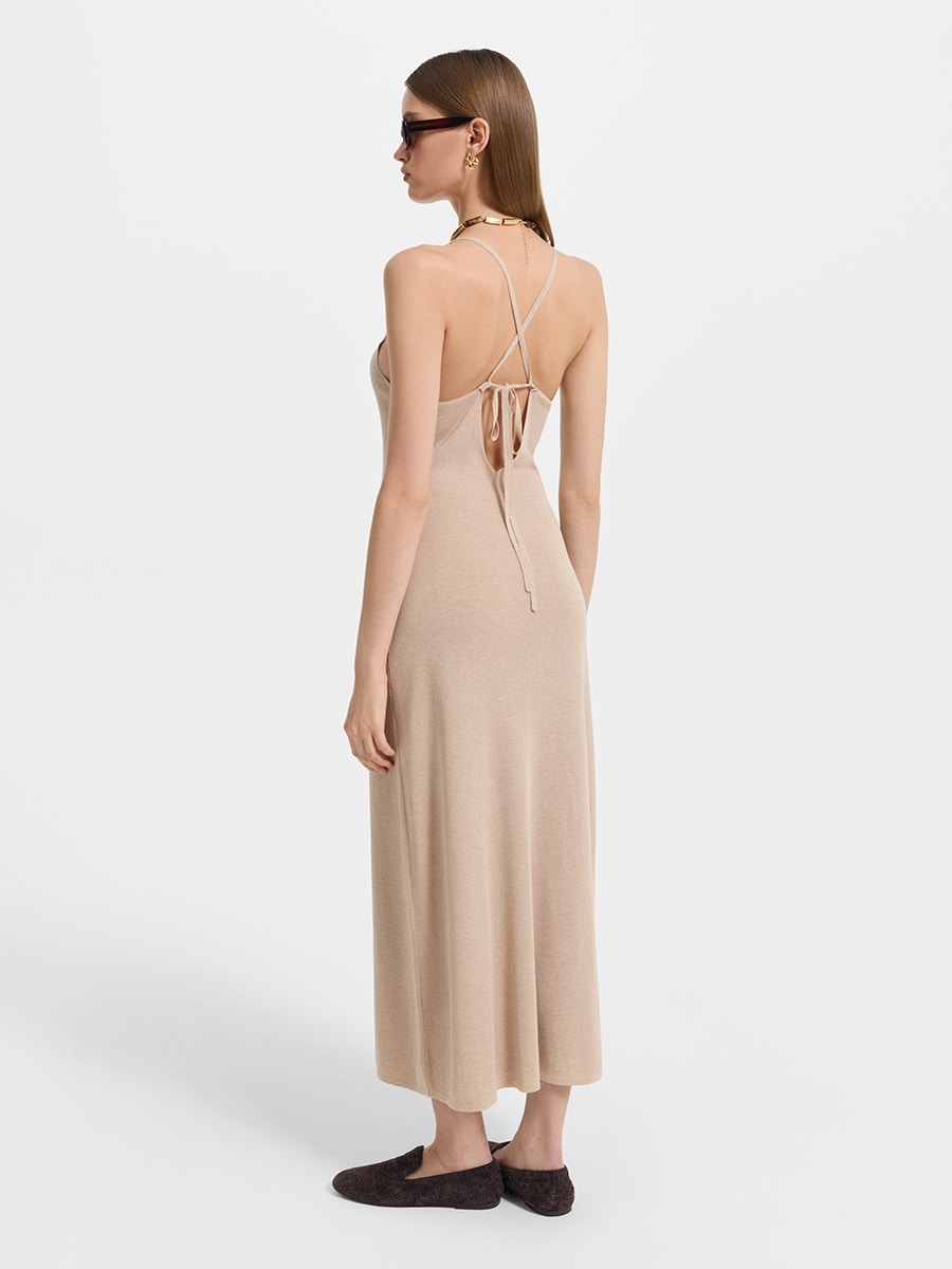 Трикотажное платье со льном и лиоцеллом 6254325534-62