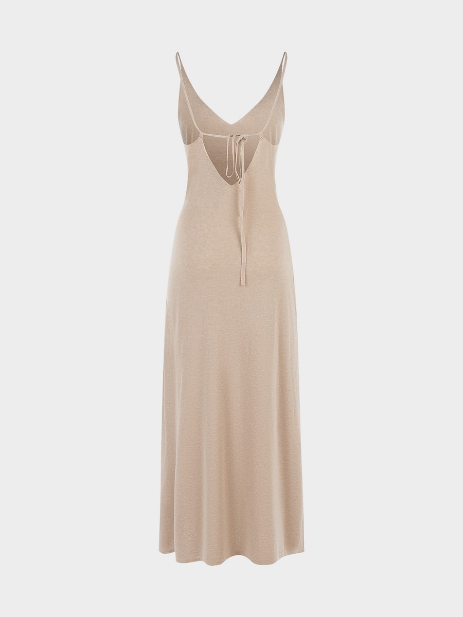 Трикотажное платье со льном 