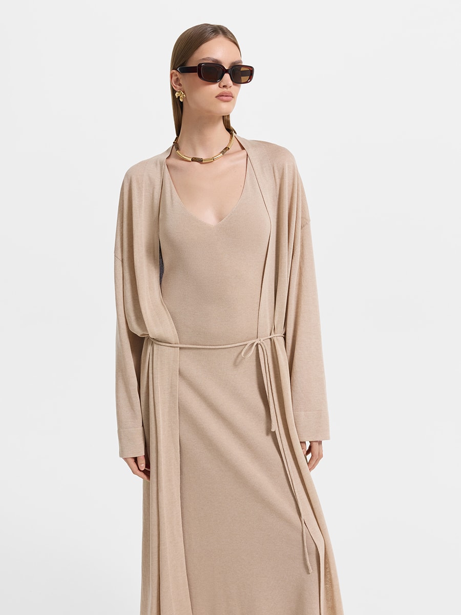 Трикотажное платье со льном и лиоцеллом 6254325534-62