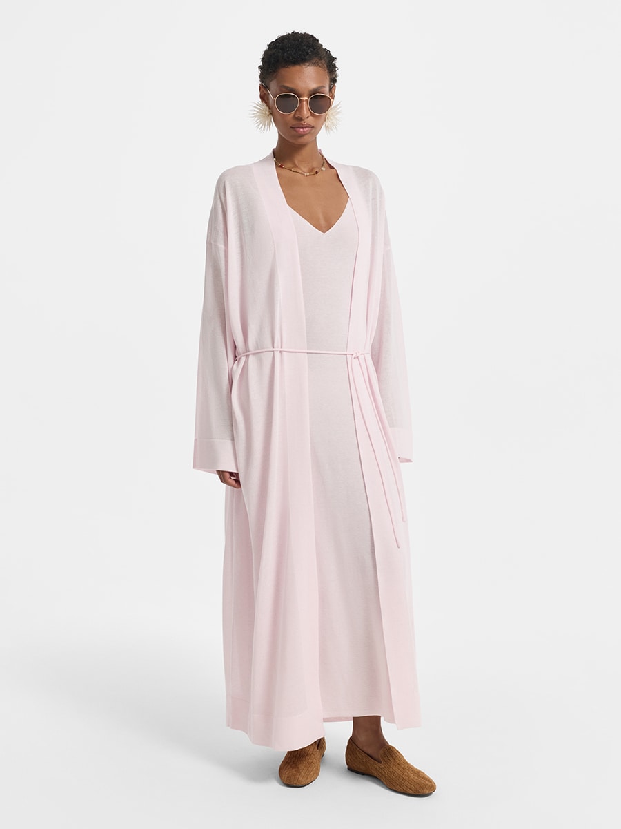 Трикотажное платье со льном 