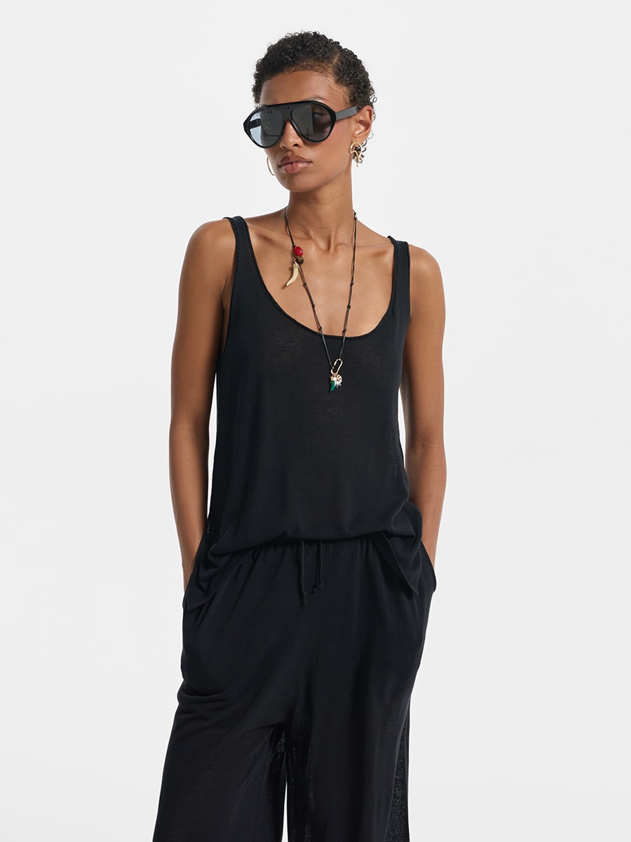 Майка со льном и вискозой