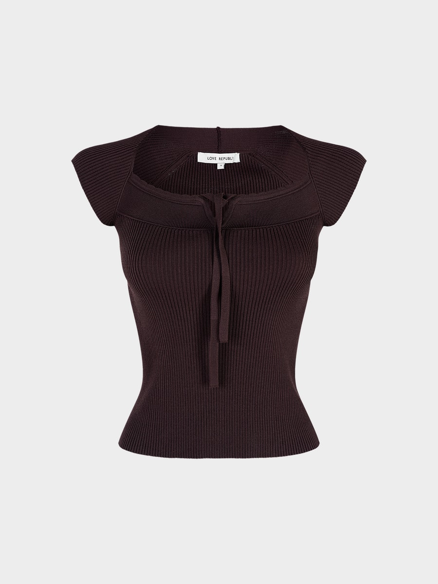 Трикотажный топ с завязками