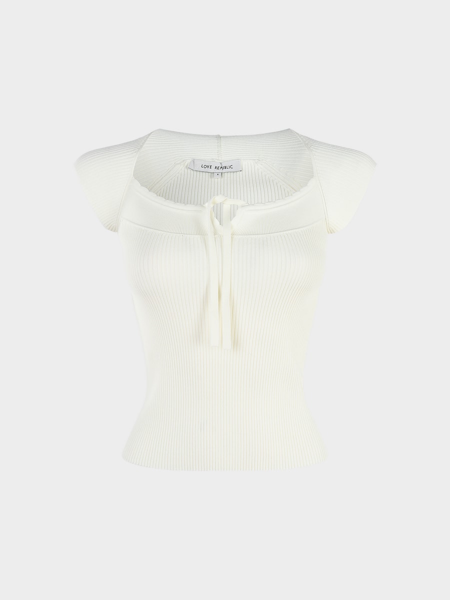 Трикотажный топ с завязками