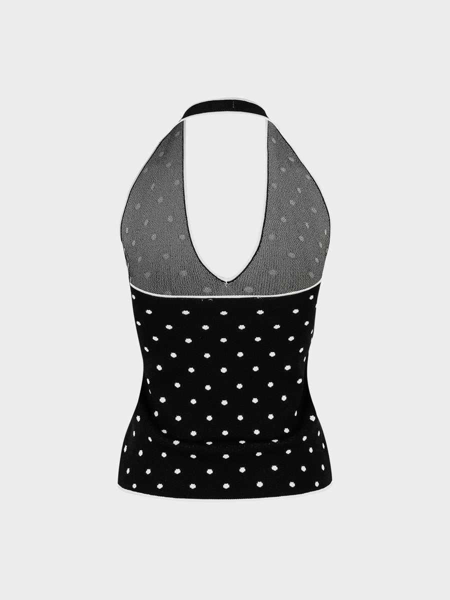 Трикотажный топ в горошек