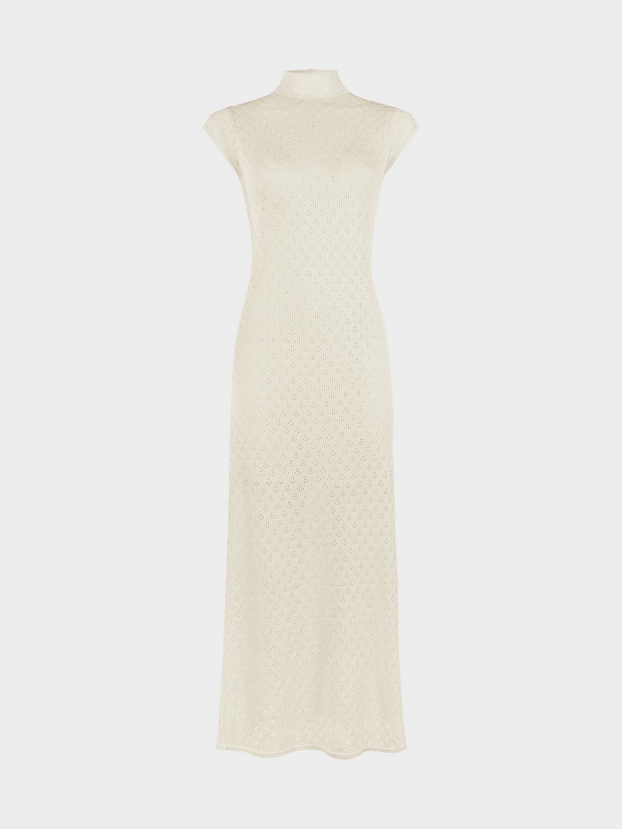 Трикотажное платье со льном