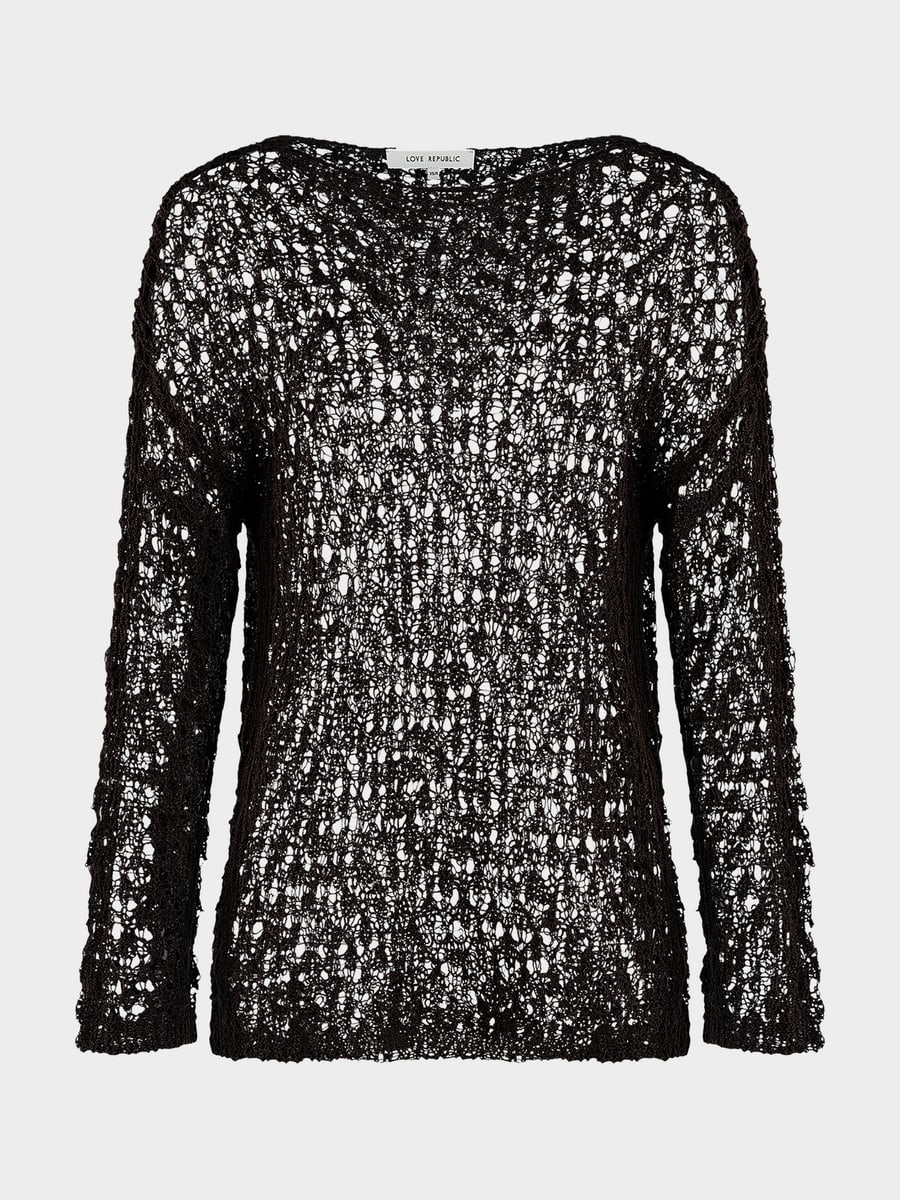 Джемпер ажурной вязки