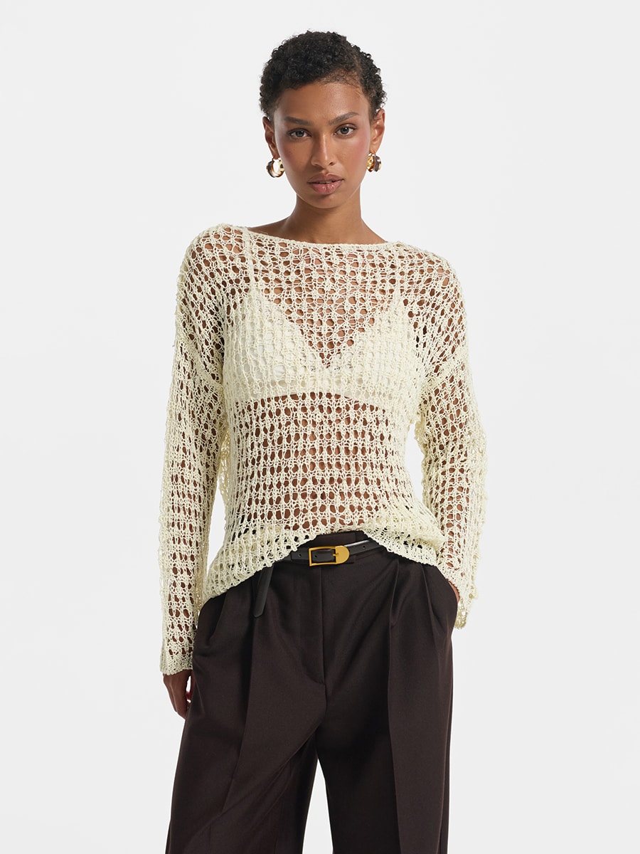 Джемпер ажурной вязки