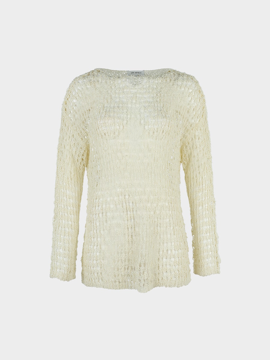 Джемпер ажурной вязки