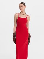 Трикотажное платье на бретелях