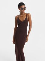 Трикотажное платье со льном 