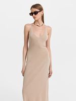 Трикотажное платье со льном 