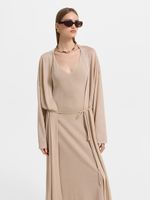 Трикотажное платье со льном 