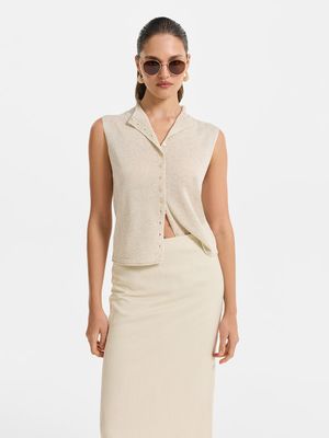 

Трикотажный жилет со льном и лиоцеллом