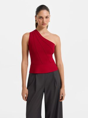 

Трикотажный топ на одно плечо