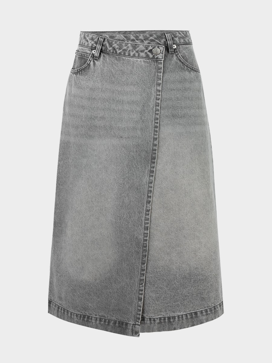 Джинсовая юбка миди