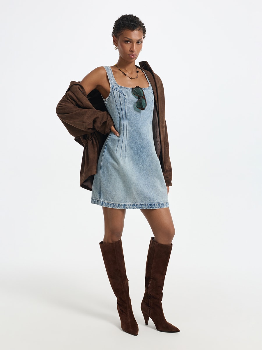 Джинсовое платье мини 