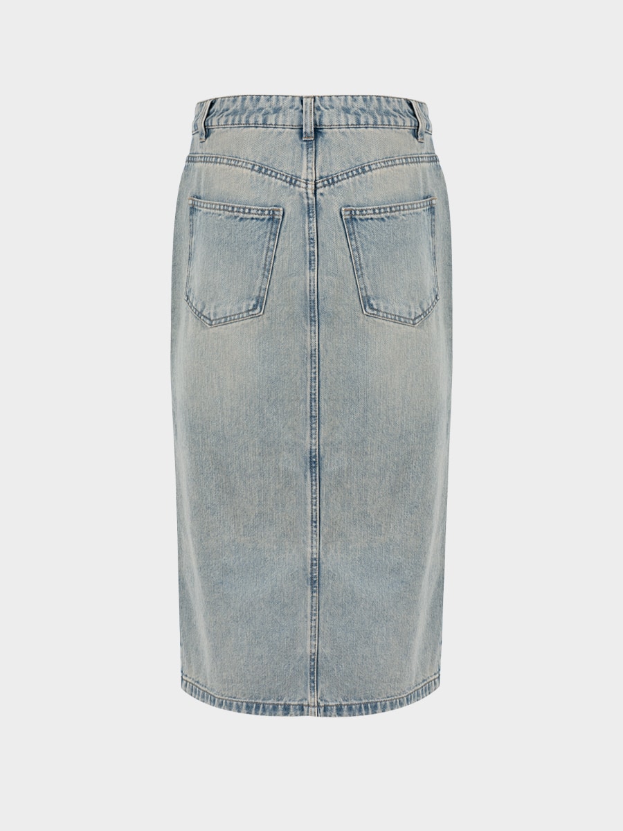 Джинсовая юбка миди