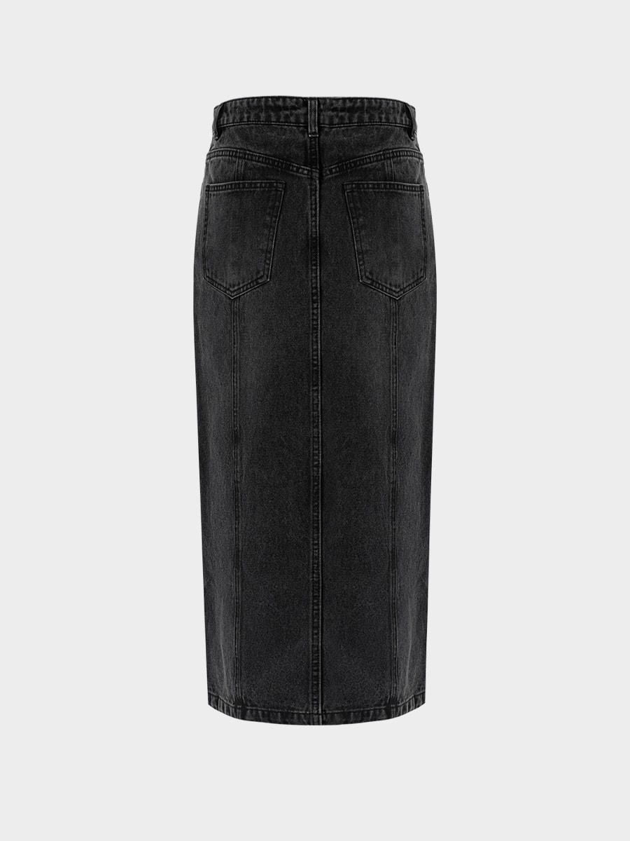 Джинсовая юбка миди