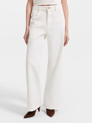 

Прямые джинсы с высокой посадкой