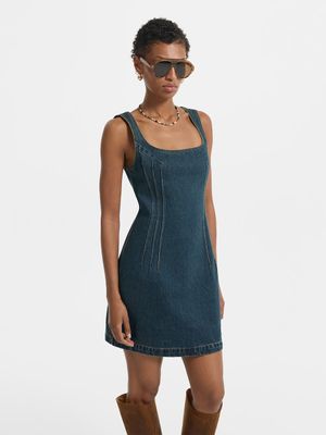 

Джинсовое платье мини