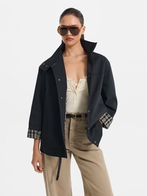 

Куртка из хлопка с высоким воротником