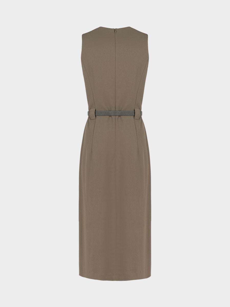 Платье миди с ремнем