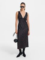 Атласное платье миди 