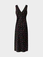 Атласное платье миди 