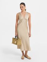 Атласное платье миди 