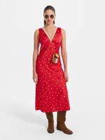 Атласное платье миди 