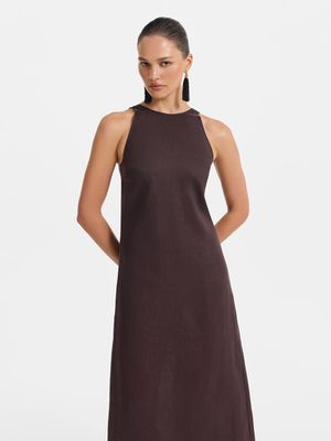 

Платье миди из 100% льна