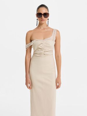 

Платье миди изо льна и вискозы