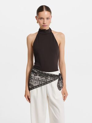 

Боди из джерси с вырезом-халтер
