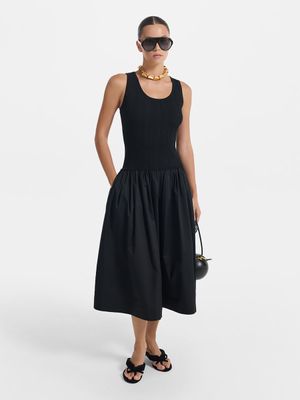 

Платье миди из вискозы и хлопка