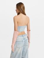 Джинсовый корсет с бисером