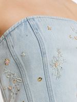 Джинсовый корсет с бисером