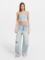 Широкие джинсы с бисером