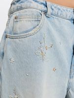 Широкие джинсы с бисером