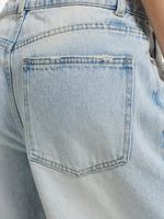 Широкие джинсы с бисером