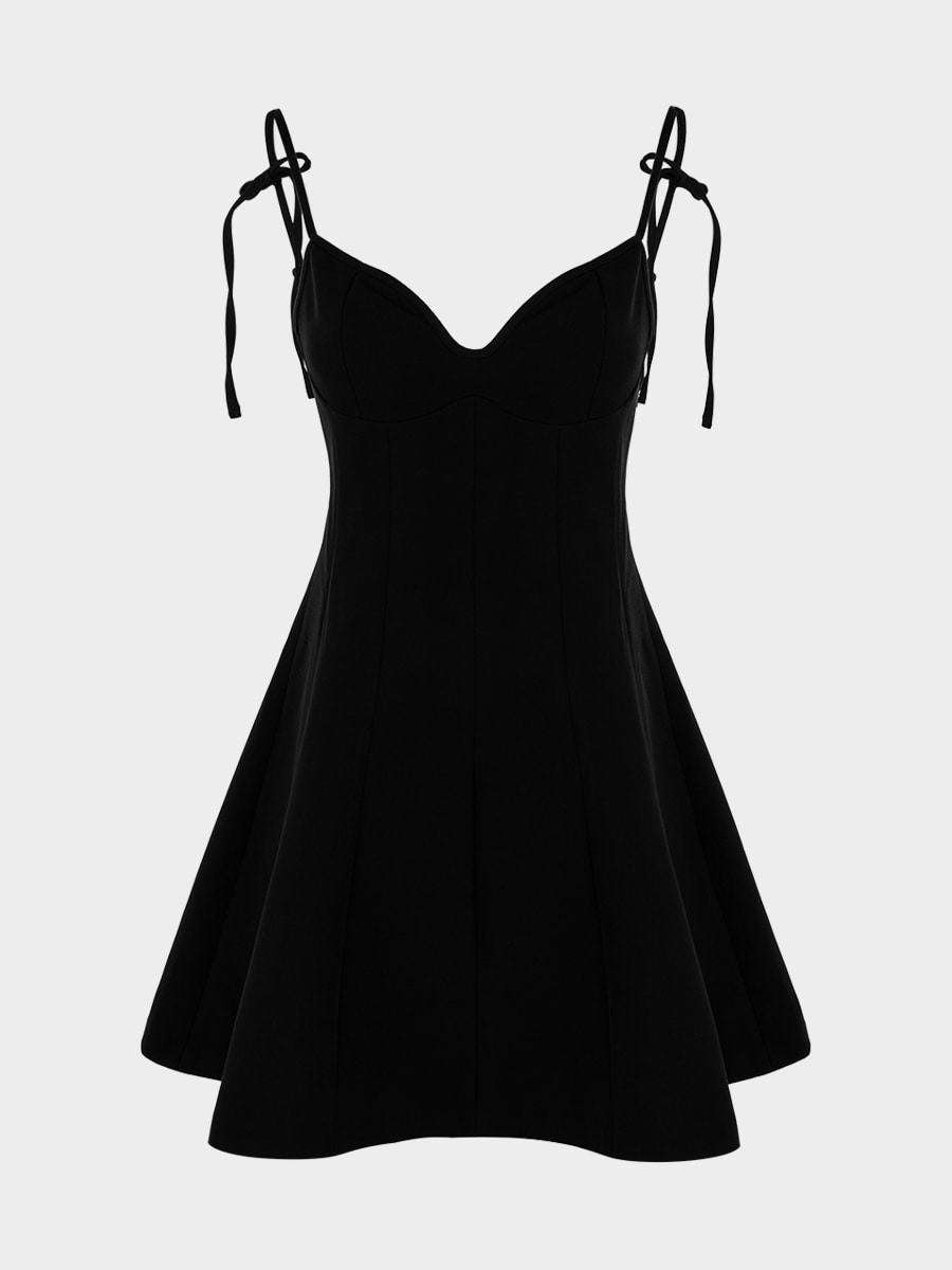 Платье мини на бретелях