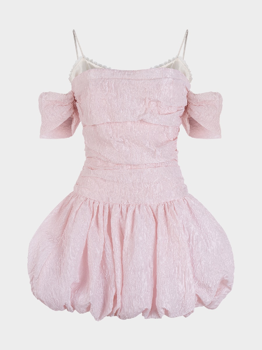 Платье мини из жатого сатина