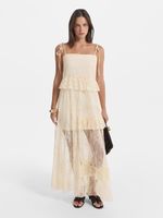 Кружевное платье с воланами