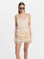 Атласное платье с кружевом