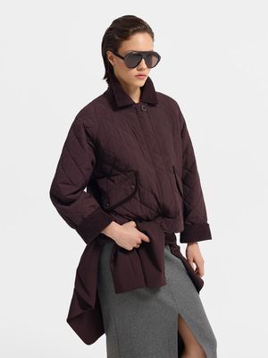 Стеганая куртка с вельветовым воротником