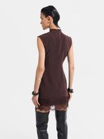 Платье мини с кружевом